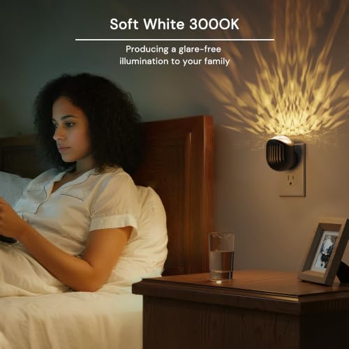 Image of L LOHAS LED Night Lights Plug into Wall, 4 Pack Projector Night Light | Dusk to Dawn Sensor, 3000K Soft White Dimmable Night-Lights, 180 Rotating Plug in Nightlight for Bedroom Hallway Room Decor