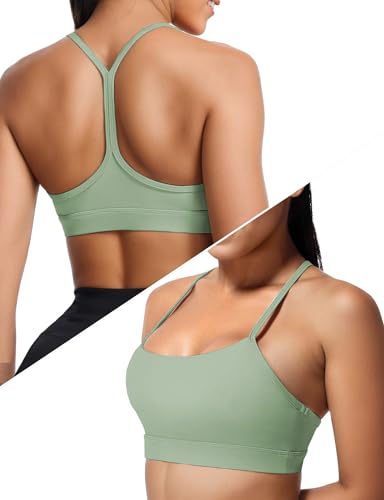 Image of Buauty Sports Bras for Women, Y Back Low Back Low Impact Light Support Bra with Removable Pads for Workout Yoga Pilates Gym