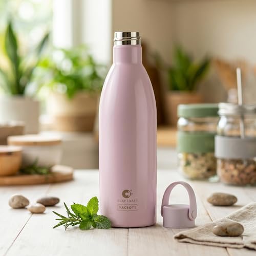 Image of Clay Craft Meko Double Wall|18 Hours Hot and 24 Hours Cold Water Bottle Vacuum Insulated Flask Bottle|680ml, Steel Bottles for Travelling|BPA-Free|Leak Proof|BIS Certified|1Year Limited Warranty