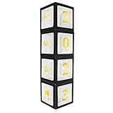 Cajas de oro negro feliz año nuevo 2023, caja de globos con kit de letras doradas, suministros de decoración de fiesta UNIIDECO, telón de fondo fotográfico