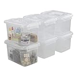 Cadine Caja de almacenamiento de plástico transparente con asa (6 unidades, 5 L), transparente