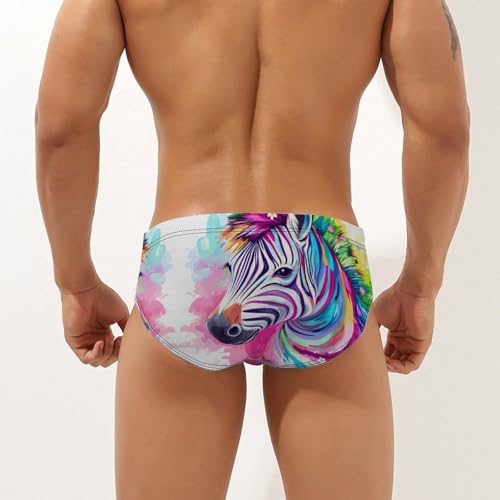 Colorful Zebraes Men's Swim Trunks Briefs Swimsuit Swimwear Bathing for Underwear Beach2