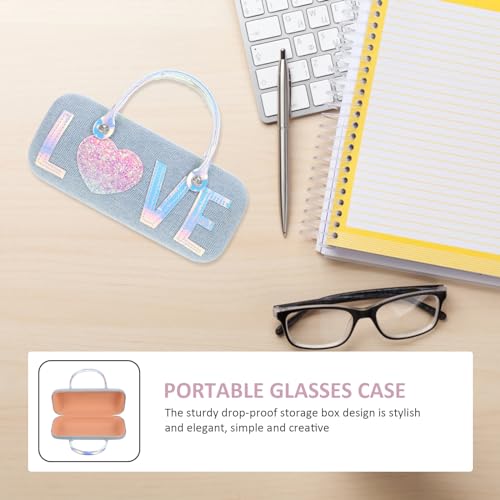 Image of DOITOOL Portable Children Glasses Case Lightweight Handheld Kids Glasses Box with Handle Travel Eyeglass Hard Shell Sunglasses Box 6.29X2.75X1.96In