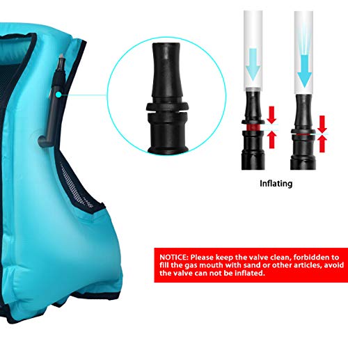 Omouboi Inflatable Snorkel Jacket Adult With Leg Straps For Men Women Snorkel Vest For Snorkeling Diving Swimming-New Packaging(Blue) #TOP6