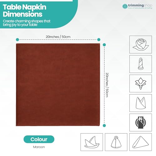 Serviettes en polyester réutilisables 50,8x50,8 cm pour salle à manger et banquet de mariage