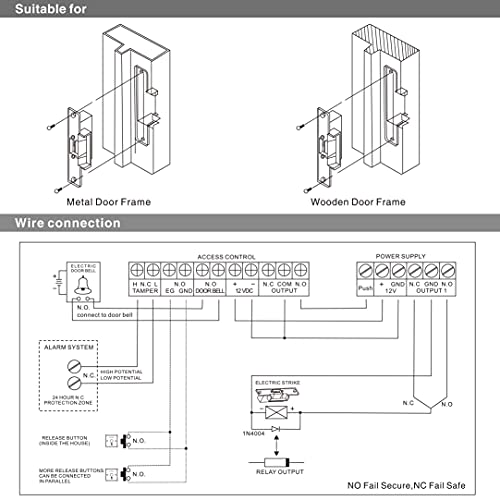 Uhppote 12Vdc Long Faceplate Type Electric Guard Intelligent Cathode Strike Lock Fail Safe Mode #TOP5