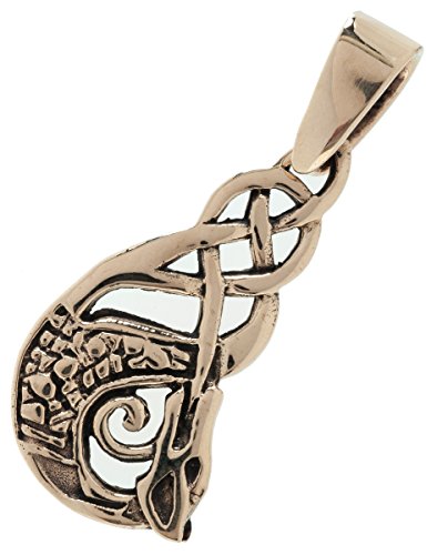 Pendentif Dragon en bronze Tynan avec nœud celtique pour homme et femme