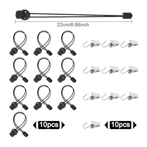 Image of DELORIGIN 10 Set Stretch Clip for Cross Stitch, Black Iron Rectangular Side Tensioners Clips for Scroll Frames, Embroidery Frames Needlework