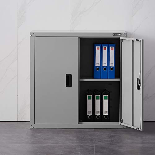 AREBOS Armario archivador para oficina | gris | 90 x 40 x 90 cm | 2