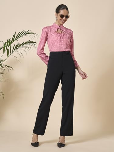 Image of Style Quotient Women Smart Printed top with Neck Tie-up Full Sleeve Shirt