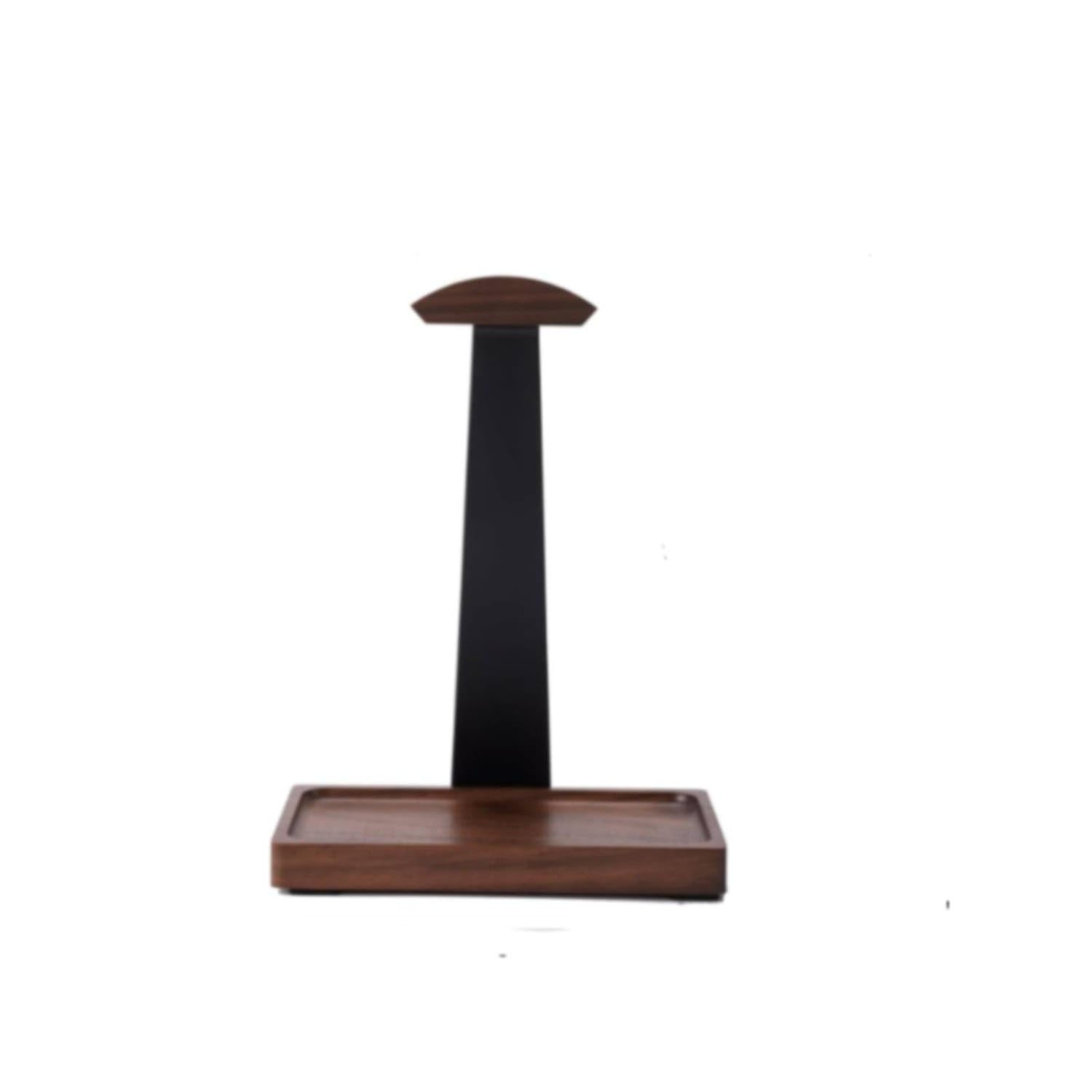 Desktop Headphone Stand with Tray Slim Headphone Stand with Storage Base Space-Saving Headset Mount with Base Universal for Gamers, Desk, Office, Walnut Base - Blk-image-36