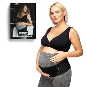 BABYGO® Maternity Belly Band for Pregnant Women | Pregnancy Support Belt, Back, Hip & Pelvic Pain | 50-Page Book with Exercises Included