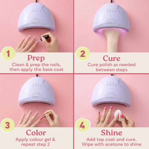 Image of SUNUV UV LED Nail Lamp for Gel Polish, Professional UV Light Nail Dryer with 3 Timer Settings and Auto Sensor, Manicure Acrylic Art Gel Curing Tools Home DIY Salon, Gift for Women, SUNone Purple