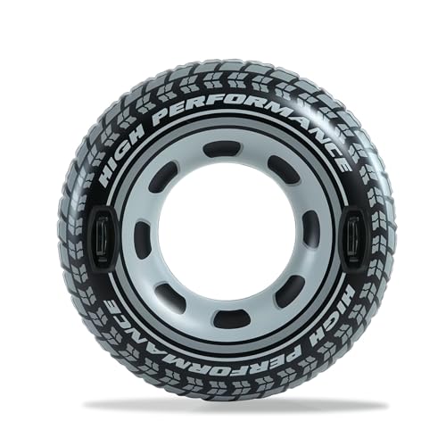 114cm Schwimming Ring Schwarz Auto Reifen für Erwachsene,Schwimmreifen PVC Pool Aufblasbar Schwimmen Ring,Gummiringe Schwimmring Röhre für Männer Frauen Schwimmbad Wasser Spielzeug Party Zubehör