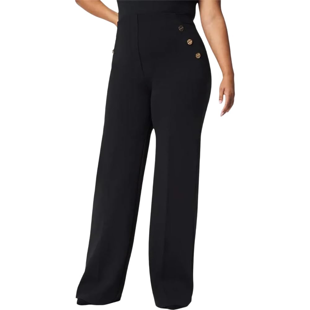 ZAFUL Womens High Waisted Button Sailor Tummy Control Wide Leg Pant for Office Work