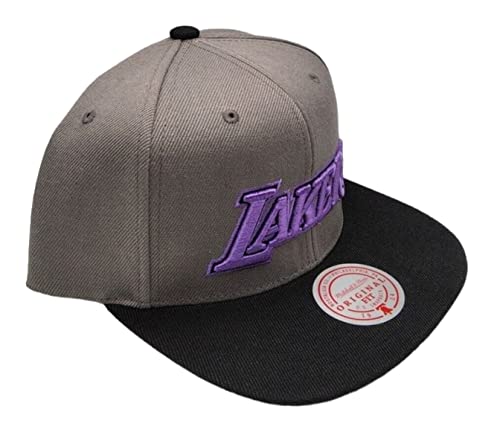 Mitchell & Ness Los Angeles Lakers Gorra Snapback Gris y Púrpura miniatura 2