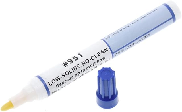 Soldering Flux Pen,Support Flux Rosin Pen,Soldering Rosin Flux Pen 951 Low-Solid Non-Clean 10ml for DIY Welding Repair Electronics Tabbing Wire Soldering