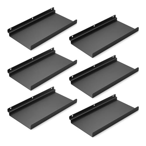 6 PCs Inch Slatwall Shelves, 13X6 Inch Metal Slat Wall Shelves Ac...
