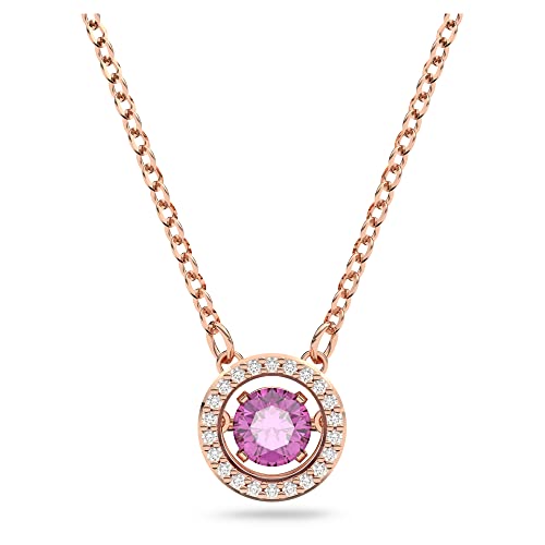 Swarovski Sparkling Dance pendant, Purple, Rose-gold tone Finish