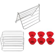 NUWAVE 6 QT Air Fryer Accessories 6 Silicone Egg Liners, a Stainless Steel Toaster Rack and a Stainless Steel Bacon Rack Breakfast Kit