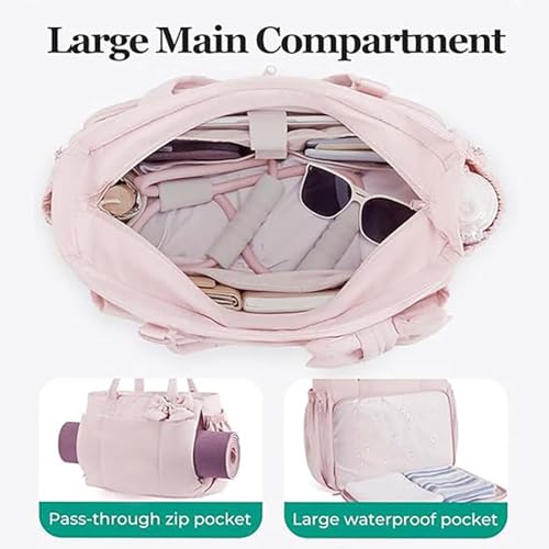 Luvy Bag Crush Bow Tote Bag, 15.6" Lightweight Puffer Bow Tote Purse for Women, Large Capacity & Compact2
