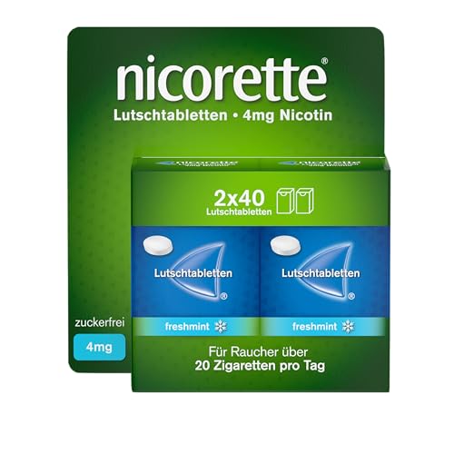 NICORETTE Lutschtabletten mit 4 mg Nikotin freshmint Geschmack diskret mit dem Rauchen aufhören für Raucher von mehr als 20 Zigaretten/Tag 80 St.