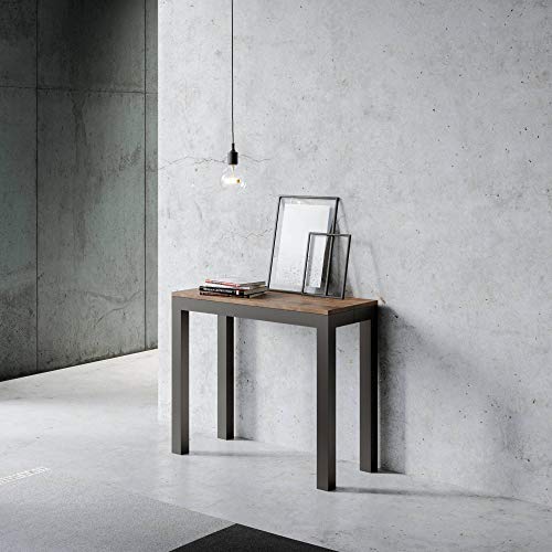 Itamoby Table console extensible Everyday Evolution Noyer L.90 P.40 H.77 extensible jusqu'à 300 cm Cover