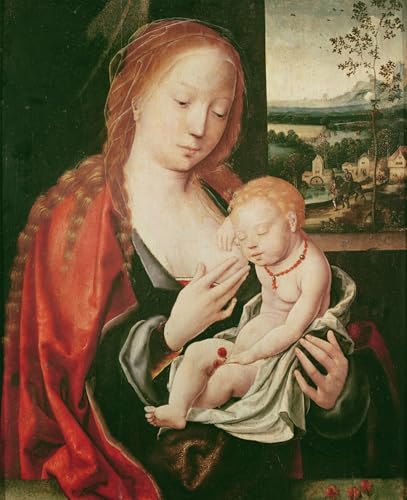 Affiche La Vierge et l'enfant endormi de Joos Van Cleve décoration murale 60x90cm