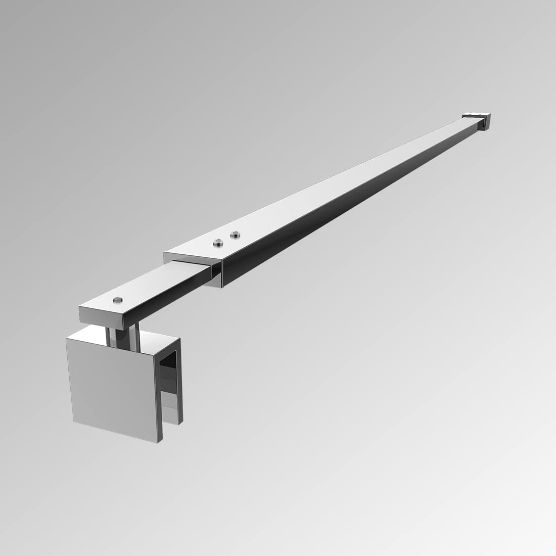 S'AFIELINA Barre de stabilisation paroi de douche Angle carré flexible réglable 700-1200 mm tige barre de fixation extensible en acier inoxydable pour épaisseur de verre 8-10 mm (1 pièce)