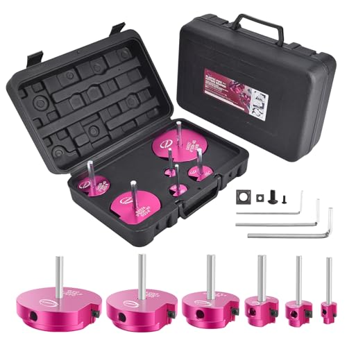 6 Pcs PVC Pipe Reamer Kit, PVC Fitting Saver Socket Saver Plumbing Tool with 3/4", 1", 1-1/2", 2", 3" and 4" Head, Plastic Pipe Fitting Reamer for SCH40 CPVC ABS, Fits Standard 1/2" Drill