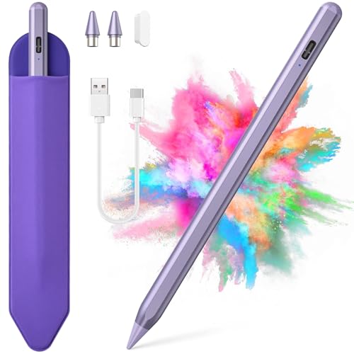 Image of COO Universal Active Stylus Pen for iOS, Android & Samsung Touch Screens | Smart Digital Stylus for Lenovo /Vivo /Mi /HUAWEI Tablets, iPhone /Samsung /Pixel Phones for Drawing&Writing, Purple