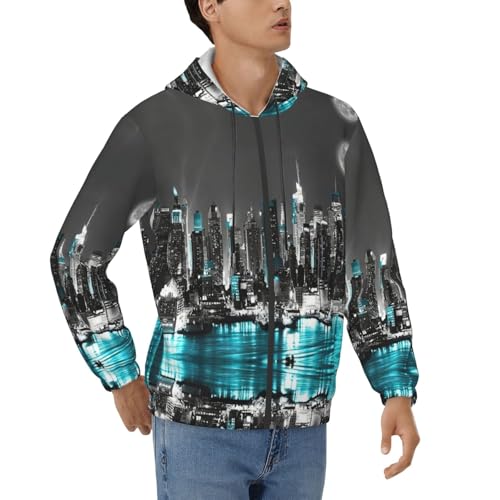 Sweat à capuche pour hommes imprimé New York idéal pour l'automne