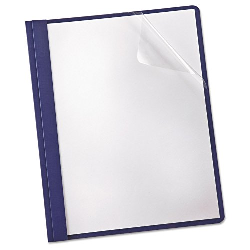 Oxford Clear Front Report Cover, 3 Prong, 1/2 inch Capacity, Navy, Letter Size, 25 per Box (53343EE)