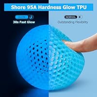 EONO 3D Druck Glow in the Dark TPU Filament Set 4×250g Nachtleuchtendes Flexibles TPU 95A, UV-Aktiv & Stoßfest, Für FDM 3D-Druck, Farben: Blau, Grün, Lila, Gelb, Ideal für Modelle, Dekorationen & DIY – Ansicht 3