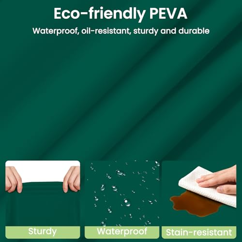 Image of LANLISA 4 Pack Dark Green Tablecloth Plastic, 54 x 108 Inch Rectangle Table Cloth Disposable, Christmas Decorations Tablecloths, Party Plastic Cover