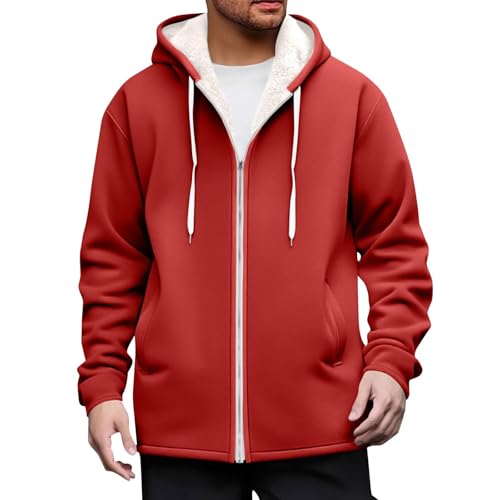 Sudadera Cremallera Hombre,Chaqueta de Hombre Invierno de Forro Polar con Capucha Sudaderas Deportiva Entretiempo Jersey Manga Larga Color Sólido Básica Casual Ropa de Trabajo Hoodie Sweatshirt