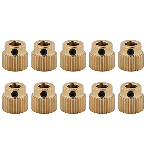 Tangxi Impresora 3D Piezas 10PCS Extrusora de latón Rueda 26/40 Engranaje de transmisión de Dientes para CR-10.CR-10S, S4, S5, Ender 3, Ender 3 Pro, MK7 MK8 Extrusora(26 Dientes)