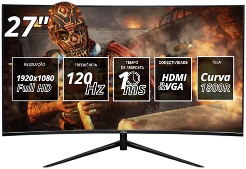 Monitor Gamer Curvo 27" Full HD 1920x1080, 120Hz/1ms HDMI VGA Fre...