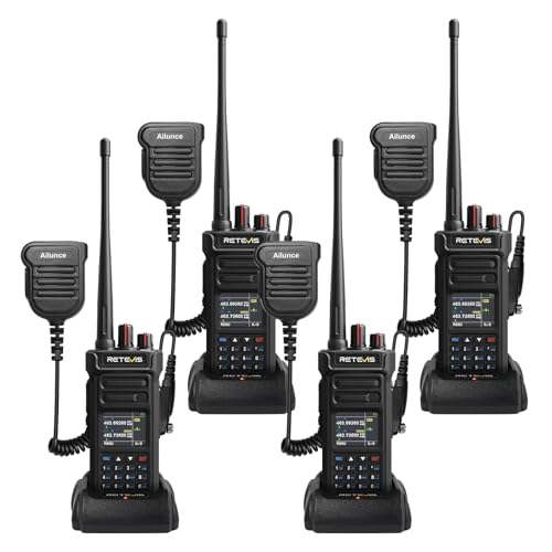 Retevis RT29S(3rd Gen RT29) 2 Way Radios Long Range Heavy Duty Walkie Talkies Fully FCC Compliant AI Noise Reduction IP67 Waterproof Type-C NOAA Two Way Radio with Mic for Construction(4 Pack)