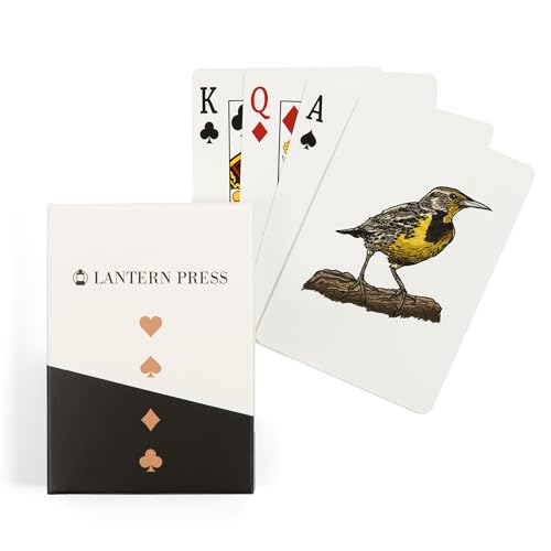 Lantern Press Meadowlark Bird, 52 cartas poker para adultos