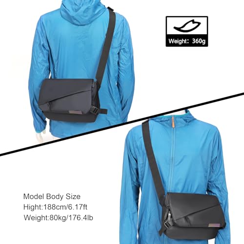 Waterproof messenger bag shoulder bag mens purse pad phone crossbody bag for Commuting,12 x 8 x 3 in3