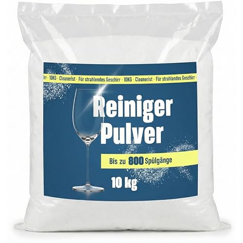 Cleanerist All-in-One Spülmaschinenpulver 10kg Sack für ca. 800 Spülgänge Nachhaltiges Geschirrspülmittel Pulver Stark gegen Fett & Stärke Biologisch abbaubar & ohne Mikroplastik