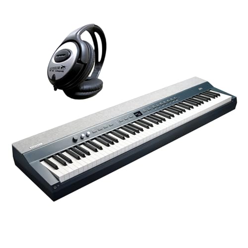 Kurzweil KAP1-KB - Teclado de piano profesional (88 teclas, con auriculares Keepdrum), color azul