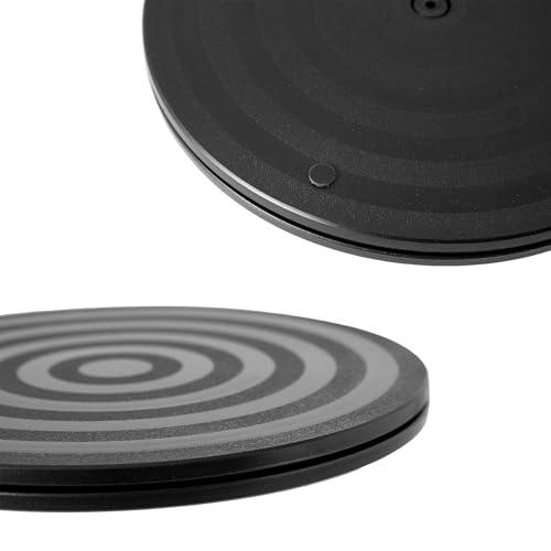 Image of ZZRANYE 8 Inch Heavy Duty Rotating Swivel Stand - 360 Degree Rotating Lazy Susan Base with Steel Ball Bearings for Model Base /Rotating Plants /Crafts Stand Monitor /TV /Monitors /Potted Plants, Black