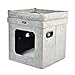 AmazonBasics Collapsible Cube Cat Bed, 15 x 15 x 17 Inches, Grey