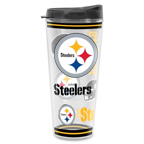 Image of Rico Industries NFL Football Pittsburgh Steelers Double Wall 20oz Tritan Tumbler