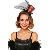 FIESTAS GUIRCA | Minihat Chistera Roja con Diadema (Talla Única)