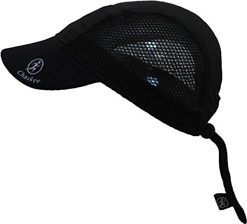 Chaskee Marathon Sport Mesh Solid Microfiber Visor Hat (Black)