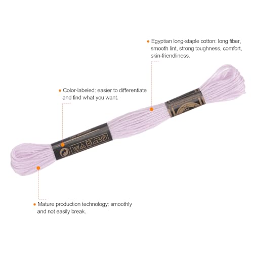 Image of HARFINGTON 12 Skeins Embroidery Floss 8.75yds(8m) Egyptian Long-Staple Cotton Cross Stitch Thread for Sewing DIY Bracelet Yarn String and Crafts, Apricot Color(6024)