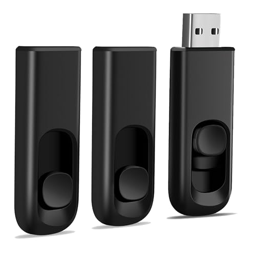Memorias Usb, Personal Computer MAKACTUA - Paquete de 3 unidades flash USB de 8 GB, memoria USB 2.0, unidad de pulgar para almacenamiento de datos, color negro